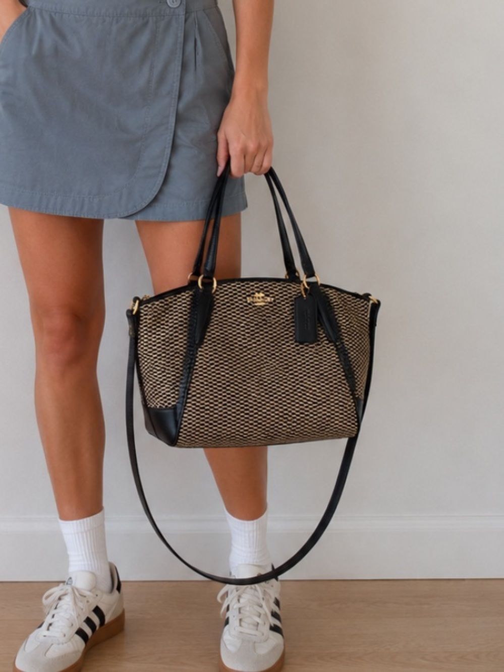 Coach Mini Kelsey Satchel in the Legacy jacquard patte